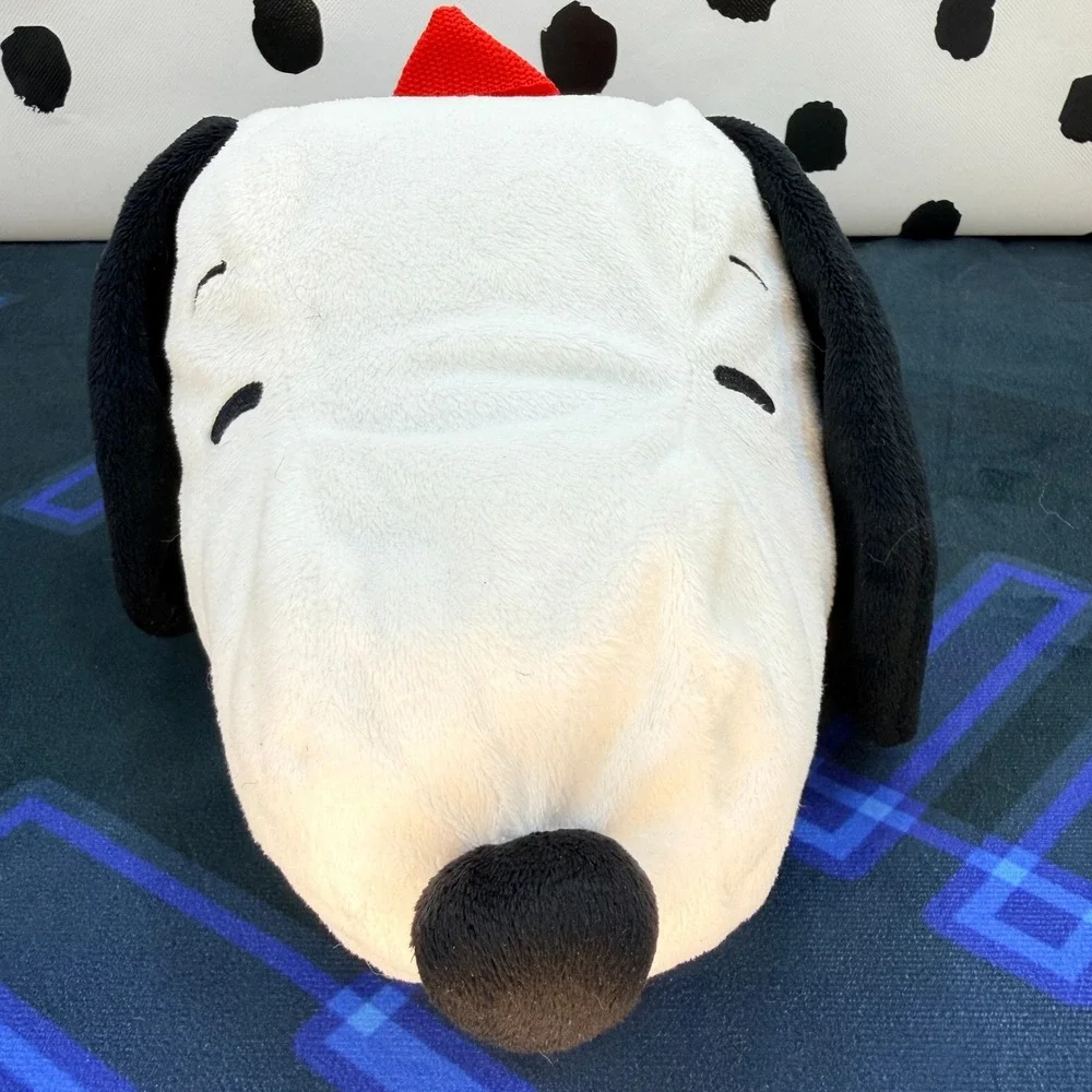 Peanuts Snoopy Plush Backpack Head Shape Red Straps Belt Loops Pouch Bag
